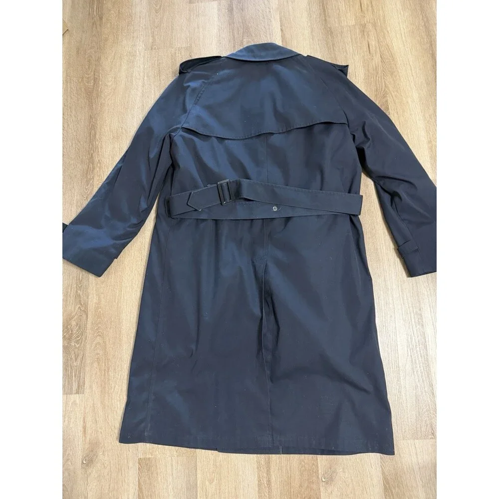 London Fog Navy Blue Lined Double Breasted Trench Coat Size Men’s 42 Long